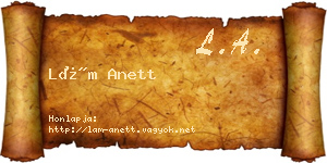 Lám Anett névjegykártya